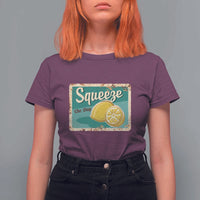 Funny Quote T Shirt For Women Squeeze The Day Vintage Lemon - Wonder Print Shop