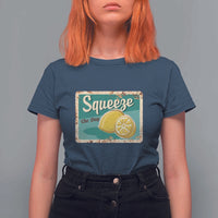 Funny Quote T Shirt For Women Squeeze The Day Vintage Lemon - Wonder Print Shop