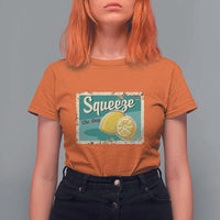 Funny Quote T Shirt For Women Squeeze The Day Vintage Lemon - Wonder Print Shop