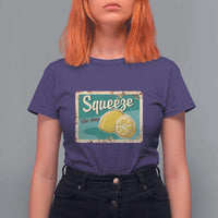 Funny Quote T Shirt For Women Squeeze The Day Vintage Lemon - Wonder Print Shop
