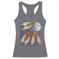 Funny 3 Cicadas Concert Fest Moon Cicada Reunion Racerback Tank Top