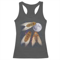 Funny 3 Cicadas Concert Fest Moon Cicada Reunion Racerback Tank Top