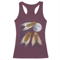 Funny 3 Cicadas Concert Fest Moon Cicada Reunion Racerback Tank Top
