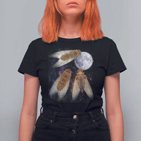 Funny 3 Cicadas Concert Fest Moon Cicada Reunion T Shirt For Women