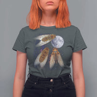Funny 3 Cicadas Concert Fest Moon Cicada Reunion T Shirt For Women