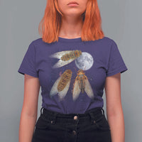 Funny 3 Cicadas Concert Fest Moon Cicada Reunion T Shirt For Women