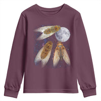 Funny 3 Cicadas Concert Fest Moon Cicada Reunion Youth Sweatshirt