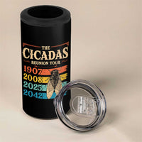 Funny Cicada Brood XIV 2025 4 in 1 Can Cooler Tumbler Periodical Cicada Tour 1907 2008 2042