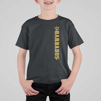 Funny Bajan Pride Barbados Trident T Shirt For Kid