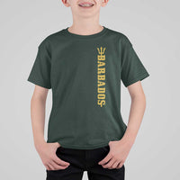 Funny Bajan Pride Barbados Trident T Shirt For Kid