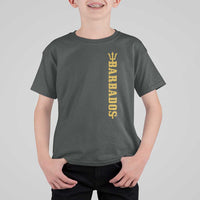 Funny Bajan Pride Barbados Trident T Shirt For Kid