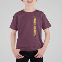 Funny Bajan Pride Barbados Trident T Shirt For Kid