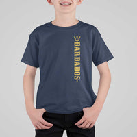 Funny Bajan Pride Barbados Trident T Shirt For Kid