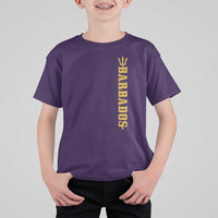 Funny Bajan Pride Barbados Trident T Shirt For Kid