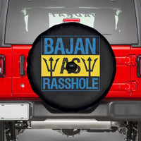 Funny Bajan As Rasshole Spare Tire Cover Barbados Flag With Barbados Tridents