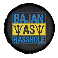 Funny Bajan As Rasshole Spare Tire Cover Barbados Flag With Barbados Tridents