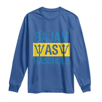 Funny Bajan As Rasshole Long Sleeve Shirt Barbados Flag With Barbados Tridents