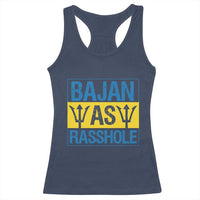 Funny Bajan As Rasshole Racerback Tank Top Barbados Flag With Barbados Tridents
