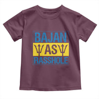 Funny Bajan As Rasshole Toddler T Shirt Barbados Flag With Barbados Tridents