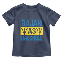 Funny Bajan As Rasshole Toddler T Shirt Barbados Flag With Barbados Tridents