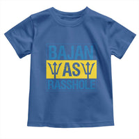 Funny Bajan As Rasshole Toddler T Shirt Barbados Flag With Barbados Tridents