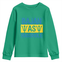 Funny Bajan As Rasshole Youth Sweatshirt Barbados Flag With Barbados Tridents