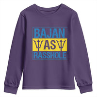 Funny Bajan As Rasshole Youth Sweatshirt Barbados Flag With Barbados Tridents