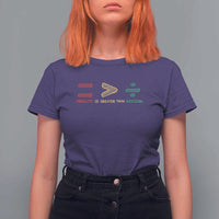 Juneteenth Equality Is Greater Than Division T Shirt For Women Equal Rights Math Symbol