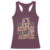 Funny It's Lake Time Racerback Tank Top Patriotic Boater American Flag USA 4th of July - Wonder Print Shop