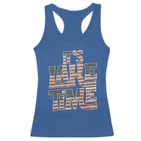 Funny It's Lake Time Racerback Tank Top Patriotic Boater American Flag USA 4th of July - Wonder Print Shop