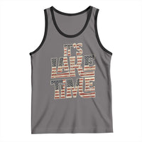 Funny It's Lake Time Tank Top Patriotic Boater American Flag USA 4th of July - Wonder Print Shop
