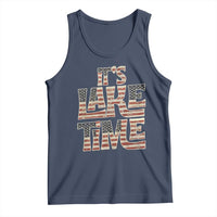Funny It's Lake Time Tank Top Patriotic Boater American Flag USA 4th of July - Wonder Print Shop