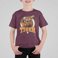 Funny Tiger Lover Baseball Animal Sport T Shirt For Kid Inspirational Athletic - Wonder Print Shop
