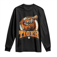 Funny Tiger Lover Baseball Animal Sport Long Sleeve Shirt Inspirational Athletic - Wonder Print Shop