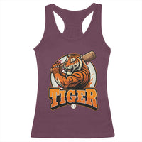 Funny Tiger Lover Baseball Animal Sport Racerback Tank Top Inspirational Athletic - Wonder Print Shop
