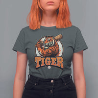 Funny Tiger Lover Baseball Animal Sport T Shirt For Women Inspirational Athletic - Wonder Print Shop