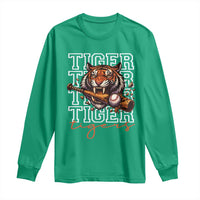 Funny Tiger Lover Baseball Animal Sports Long Sleeve Shirt Inspirational Athletic - Wonder Print Shop