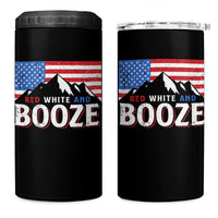 Funny Red White And Booze 4 in 1 Can Cooler Tumbler 4th Of July Beer American Flag - Wonder Print Shop