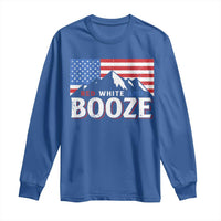 Funny Red White And Booze Long Sleeve Shirt 4th Of July Beer American Flag - Wonder Print Shop