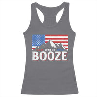 Funny Red White And Booze Racerback Tank Top 4th Of July Beer American Flag - Wonder Print Shop