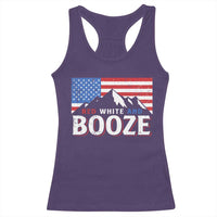 Funny Red White And Booze Racerback Tank Top 4th Of July Beer American Flag - Wonder Print Shop