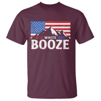 Funny Red White And Booze T Shirt 4th Of July Beer American Flag - Wonder Print Shop