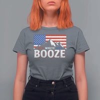 Funny Red White And Booze T Shirt For Women 4th Of July Beer American Flag - Wonder Print Shop