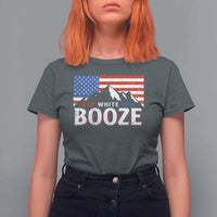 Funny Red White And Booze T Shirt For Women 4th Of July Beer American Flag - Wonder Print Shop