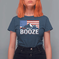Funny Red White And Booze T Shirt For Women 4th Of July Beer American Flag - Wonder Print Shop