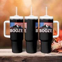 Funny Red White And Booze Tumbler With Handle 4th Of July Beer American Flag - Wonder Print Shop