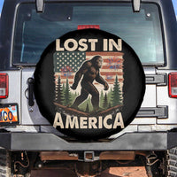 Funny 4th Of July Bigfoot Lost In America Spare Tire Cover Patriotic Sasquatch US Flag Fireworks - Wonder Print Shop