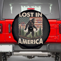 Funny 4th Of July Bigfoot Lost In America Spare Tire Cover Patriotic Sasquatch US Flag Fireworks - Wonder Print Shop