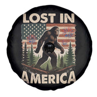 Funny 4th Of July Bigfoot Lost In America Spare Tire Cover Patriotic Sasquatch US Flag Fireworks - Wonder Print Shop