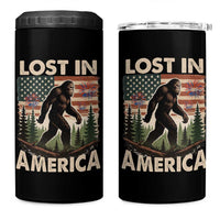 Funny 4th Of July Bigfoot Lost In America 4 in 1 Can Cooler Tumbler Patriotic Sasquatch US Flag Fireworks - Wonder Print Shop